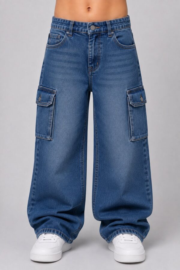Kids Baggy Six Pocket Denim Jeans Trouser