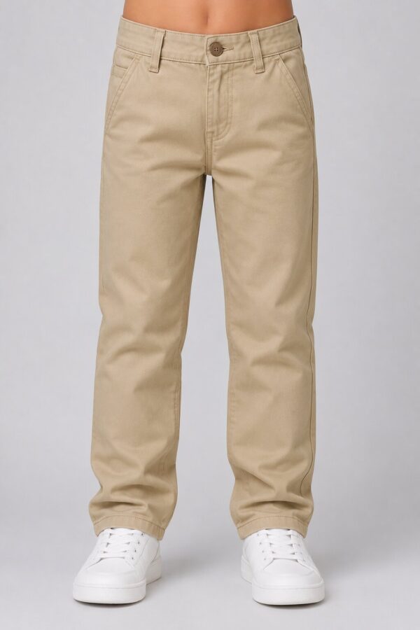 Kids Basic Chinno Stretch Cotton Twill Pant Khaki