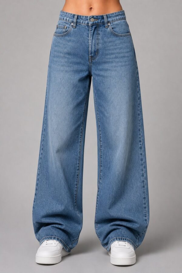 Womens Baggy Fit Denim Jeans Pant